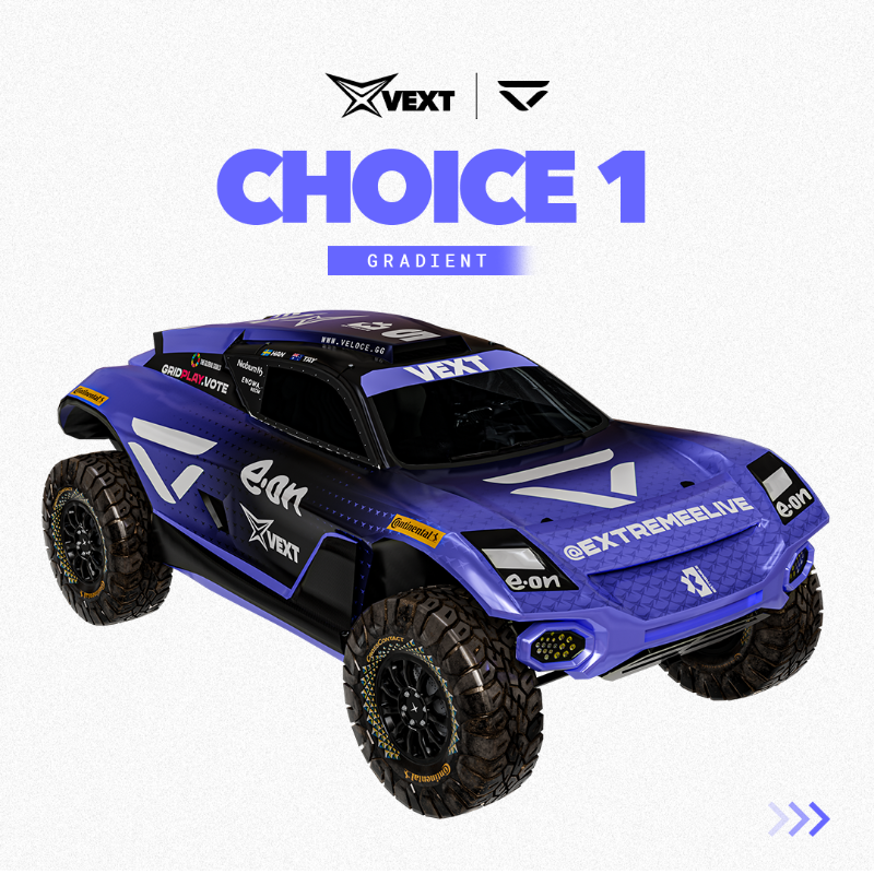 vextoken's tweet photo. 3 special edition @Veloce_Racing liveries, but only one can be chosen to race at the @ExtremeELive season finale in Chile! 👀

This is just one of many ways we hope to empower our community as we continue to innovate &amp; spearhead a new wave of fan integration 🙌 

#VEXT #ExtremeE