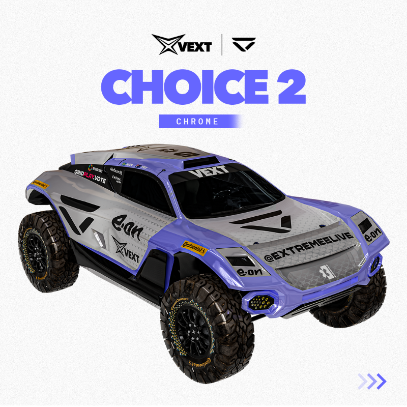 vextoken's tweet photo. 3 special edition @Veloce_Racing liveries, but only one can be chosen to race at the @ExtremeELive season finale in Chile! 👀

This is just one of many ways we hope to empower our community as we continue to innovate &amp; spearhead a new wave of fan integration 🙌 

#VEXT #ExtremeE