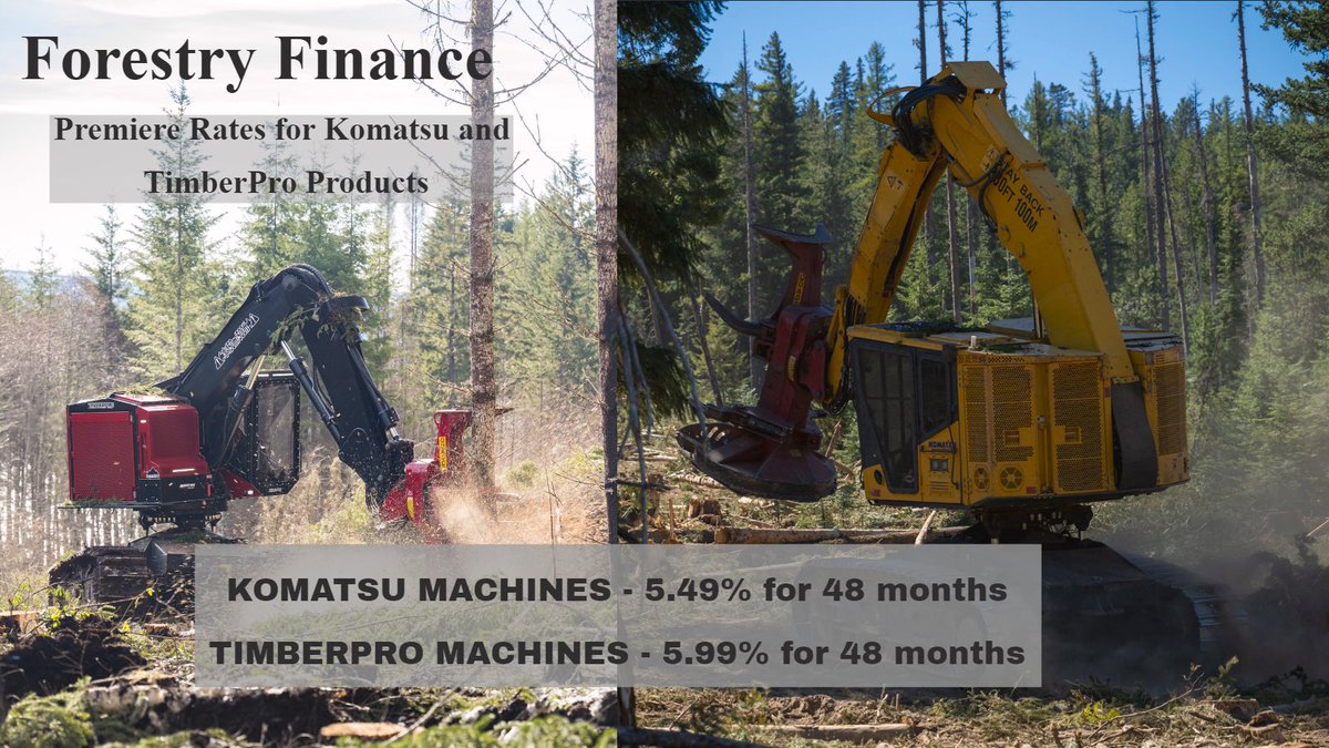 For a limited time, special financing is available on in stock <a href="/komatsuconstrna/">Komatsu Construction North America</a> and <a href="/Timberpro_Inc/">Timberpro Inc.</a> Forestry Machines through Komatsu Financial. #KomatsuForestry #AndersonEquipment #KomatsuFinancial