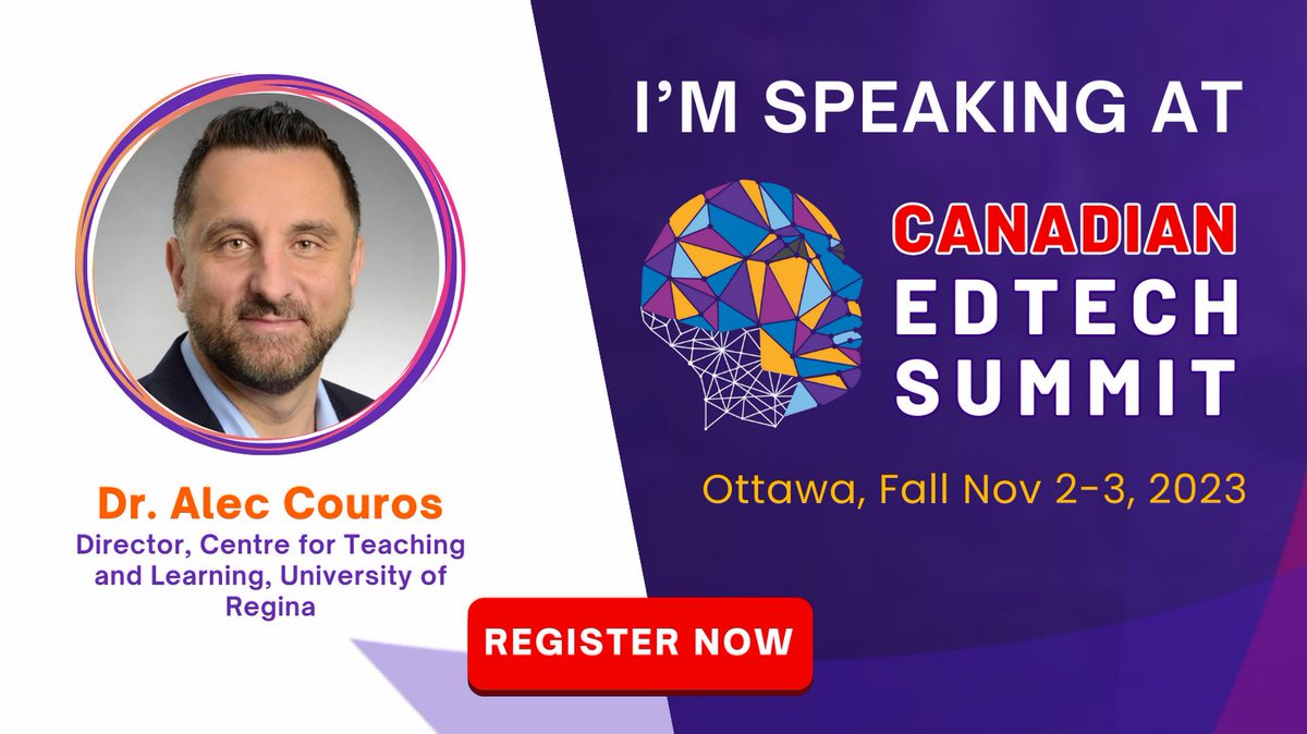 MindShare K12 (@mindsharek12) on Twitter photo #CanEdTech23 is excited 2 announce Dr. Alec Couros <a href="/courosa/">Dr. Alec Couros</a>, Director, Centre for Teaching and Learning, <a href="/UofRegina/">University of Regina</a>, as our Closing Keynote Speaker! Join us in Ottawa, Nov 2-3! Register Now: summit.canamedtechalliance.com
<a href="/MindShareLearn/">MindShareEdTech Canada》K20News》 Summits</a> #CanEdTech23 is excited 2 announce Dr. Alec Couros <a href="/courosa/">Dr. Alec Couros</a>, Director, Centre for Teaching and Learning, <a href="/UofRegina/">University of Regina</a>, as our Closing Keynote Speaker! Join us in Ottawa, Nov 2-3! Register Now: summit.canamedtechalliance.com
<a href="/MindShareLearn/">MindShareEdTech Canada》K20News》 Summits</a>