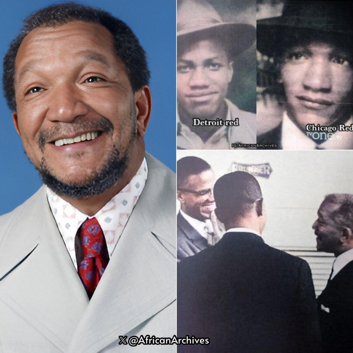 On this day in 1991 Comedian John Elroy Sanford a.k.a Redd Foxx, died of a heart attack 🕊 Did you know that he and Malcolm X were best friends and worked together as dishwashers at the same restaurant in Harlem in the 1940s. The staff called Foxx “Chicago Red” and Malcolm…