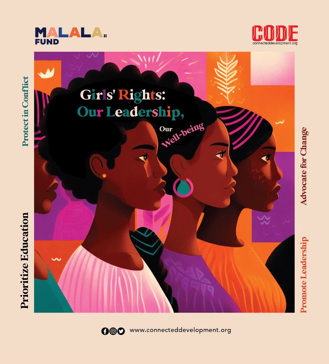 Today on #InternationalDayofTheGirlChild, @connected_dev commends everyone working in their respective spaces to advance the cause of the #girlchild and promote policies that makes her thrive👏

CODE also calls on the Federal Government of Nigeria to truly Invest in girls’ (1/2)