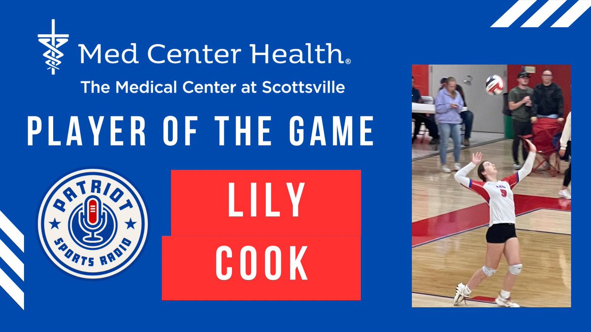acspatriotradio's tweet photo. The Medical Center at Scottsville Player of the game was @LilyVoeux https://t.co/jBh5xYQ5rF