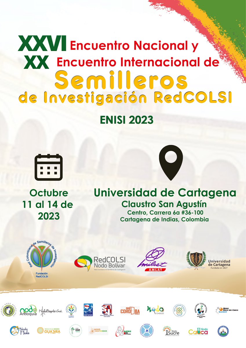 jaroldiazc's tweet photo. Hoy inicia #ENISI2023 @UdeCartagena Allá nos vemos @InecTIC Semilleros de investigación #SecTIC #TodoTieneSuTiempo https://t.co/qbh7jLS9c6