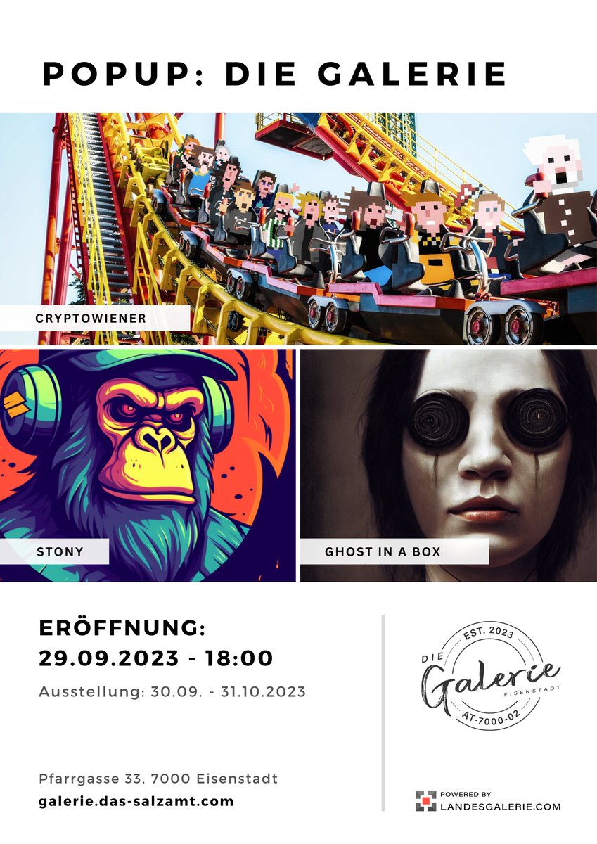 pyth_brc's tweet image. Up for an NFT Friday Afternoon with good company and drinks?

We are going to the @CryptoWiener_  Exhibition this Friday 13 October in Eisenstadt.

We meet at 3 PM at Hauptbahnhof in Vienna and go together there by train which departs at 3.15 PM