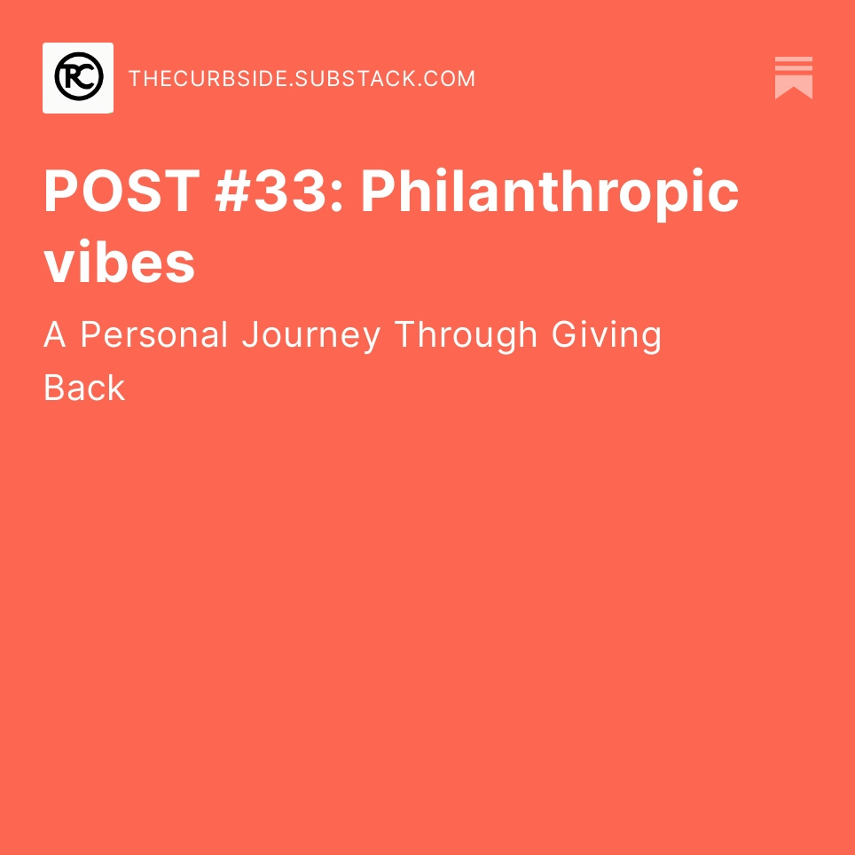 TheRealCurbside's tweet photo. POST #33: Philanthropic vibes by @qdtrinh https://t.co/XxJajo1Zt2 https://t.co/DDDqiILO5P