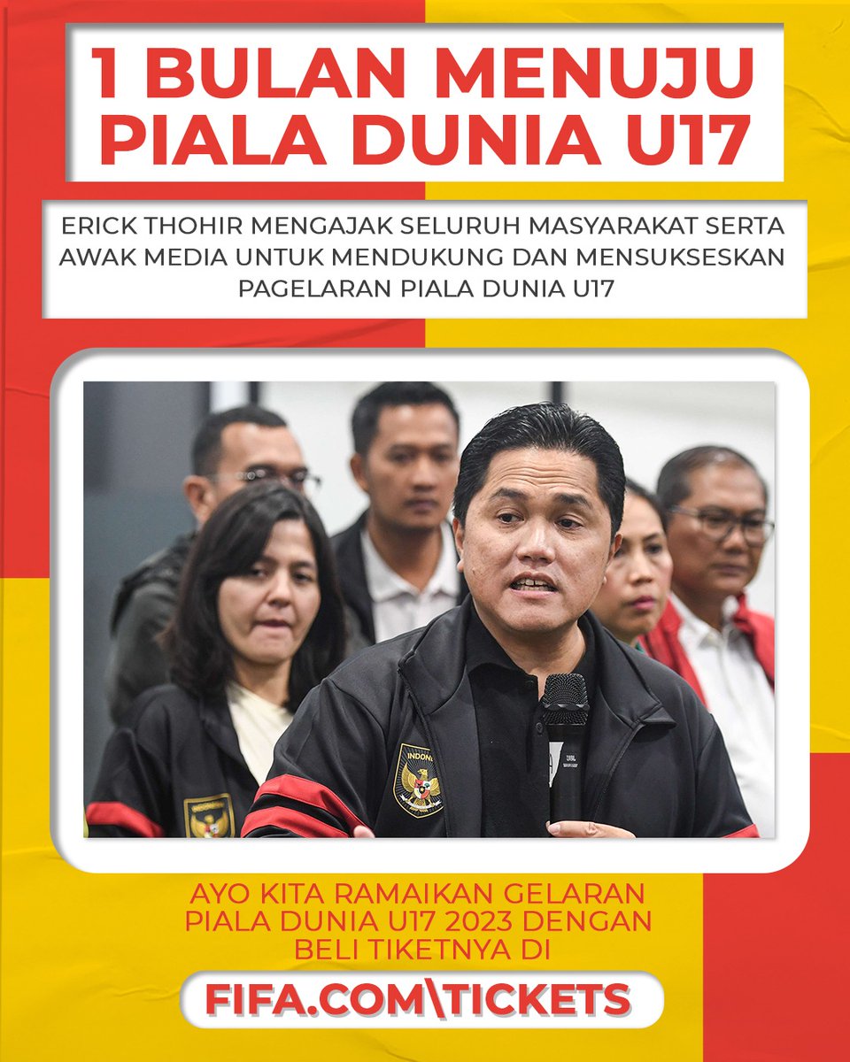 allaboutbolaid's tweet photo. Erick Thohir ajak masyarakat dan media untuk dukung dan sukseskan Piala Dunia U17 #U17Mendunia #KitaGaruda #BersamaGaruda #GarudaMudaMendunia #GarudaMendunia #PialaDuniaU17 #WorldCupU17

MC LEE TB Simatupang Gibran Gaza Mangga Mahkamah Keluarga Saw X Hazard https://t.co/KAEhLE8oaG