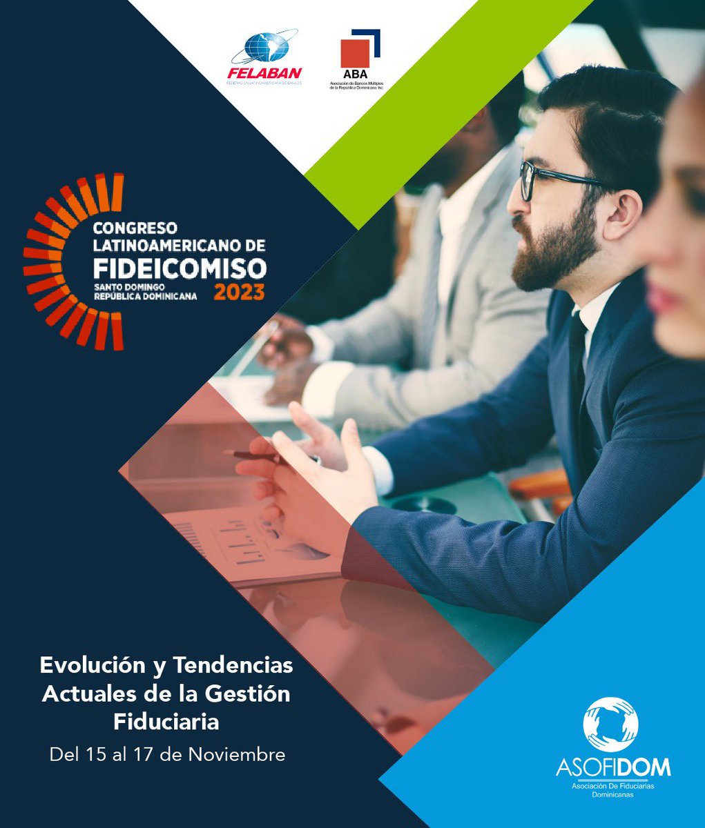 asofidom's tweet photo. República Dominicana es la sede del 32º Congreso Latinoamericano de Fideicomiso (COLAFI), el evento de referencia en toda Latinoamérica en lo relativo a fideicomisos. 
Acompáñanos, así cómo a nuestra aliada estratégico,la Asociación de Bancos de la República Dominicana @bancosrd https://t.co/XRACBtE7Xa