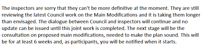 The outcome of the inquiry by Government Inspectors into <a href="/Merton_Council/">Merton Council</a>'s critical new Local Plan was originally scheduled for June and we're still waiting. We are told the Inspectors' discussions with Merton Council are taking "longer than envisaged"
