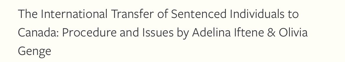 Adelina Iftene (@adelina_iftene) on Twitter photo Excited to be part of this amazing group with a chapter co-author with my former RA, Olivia Genge. Thanks @RobCurrieMusic for your hard work on this! <a href="/SchulichLaw/">Schulich School of Law</a> <a href="/Schulich_CrimJ/">Criminal Justice Coalition at Schulich Law</a> Excited to be part of this amazing group with a chapter co-author with my former RA, Olivia Genge. Thanks @RobCurrieMusic for your hard work on this! <a href="/SchulichLaw/">Schulich School of Law</a> <a href="/Schulich_CrimJ/">Criminal Justice Coalition at Schulich Law</a>