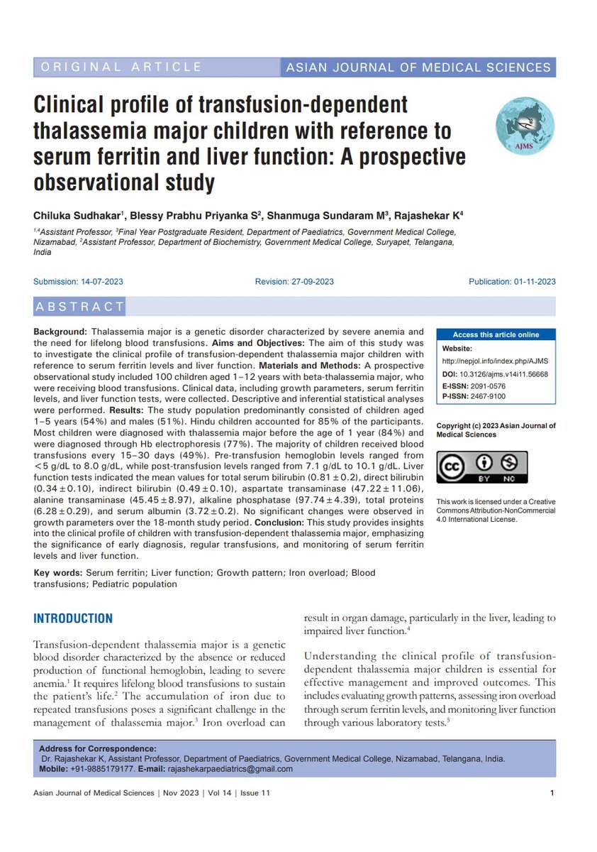 #OpenAccess #peerreviewed #asianjournalofmedicalsciences #clinical #profile #transfusion #dependent #thalassemiamajor #ferritin #liverfunction #prospective #observational #study