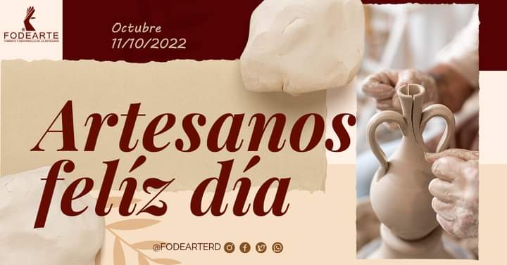11 de Octubre: Día Nacional del Artesano.

 Rendimos homenaje a un antiguo oficio manual que requiere destreza y creatividad para la creación de piezas artísticas únicas, originales y culturales.

#ArtesaníaDominicana #artesanos #Artesanía