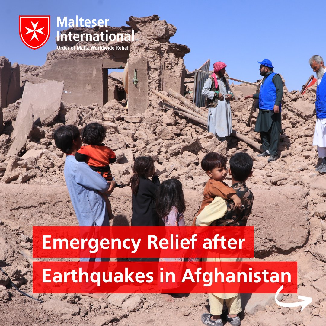 MalteserInt's tweet photo. After the severe earthquakes last night and on Saturday, #MalteserInternational provides 100,000 Euros for emergency relief for the people in #Afghanistan. Read more in our latest press release: https://t.co/VfUSuF0EDN #AfghanistanEarthquake https://t.co/hmjUA9DPrl