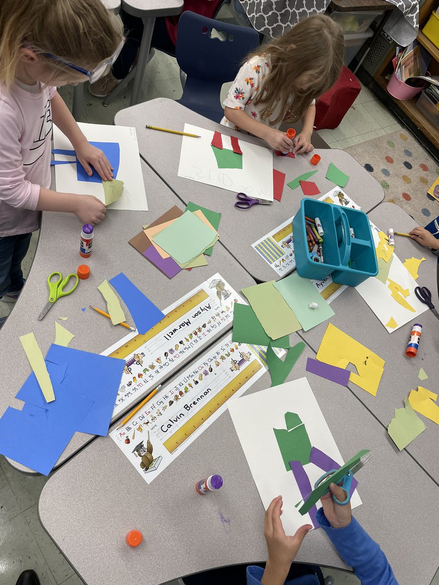KSmith_ArtEd's tweet photo. K listened to the book, If You’re a Monster and You Know It, and started their monster collages this week! @GreystoneEsRI @jenquattrucci https://t.co/3xrt9k3YAM