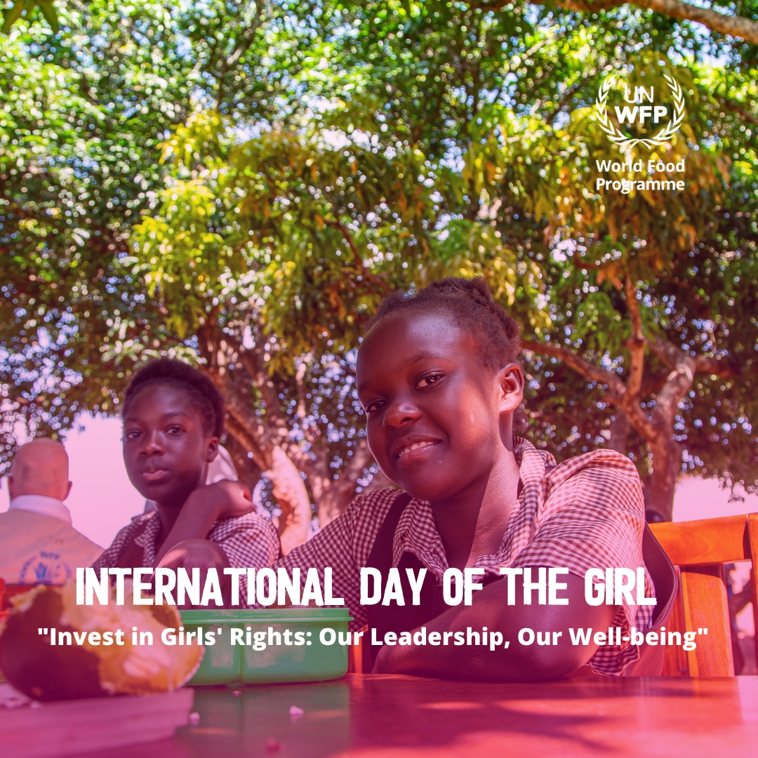 Empower a girl👧and you change the world. 

This #InternationalDayOfTheGirlChild, let's stand united in championing girls' rights. 

At WFP, we fuel their dreams with nutritious meals, ensuring they continue their education.

Education is their passport🔑 to a brighter future.
