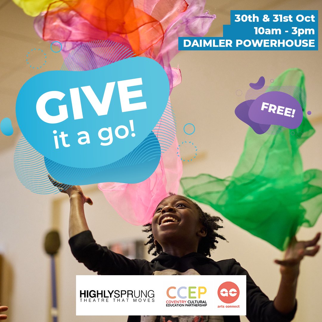 **Announcement** CCEP Give it a Go workshops are back this October half term... Two days of action-packed fun performing arts and digital creativity free to children and young people aged 7-11. Please share with your schools, children and networks. shorturl.at/imux7