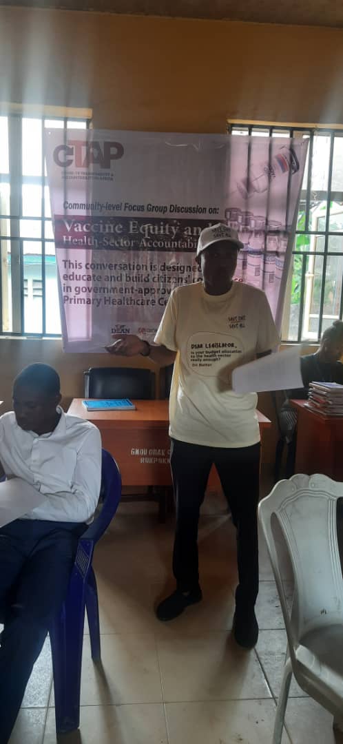 NWOKOCHASMITHC's tweet photo. Community Focus Group discussion on creating awareness and building citizens confidence in approved vaccines by Government in Rivers State.
#CTAP
#SaveOneSaveAll
#VaccineEquity
#HealthSectorAccountability.
@DEANinitiative
@BudgITng
@Connected_dev https://t.co/9xdrWCA2eE