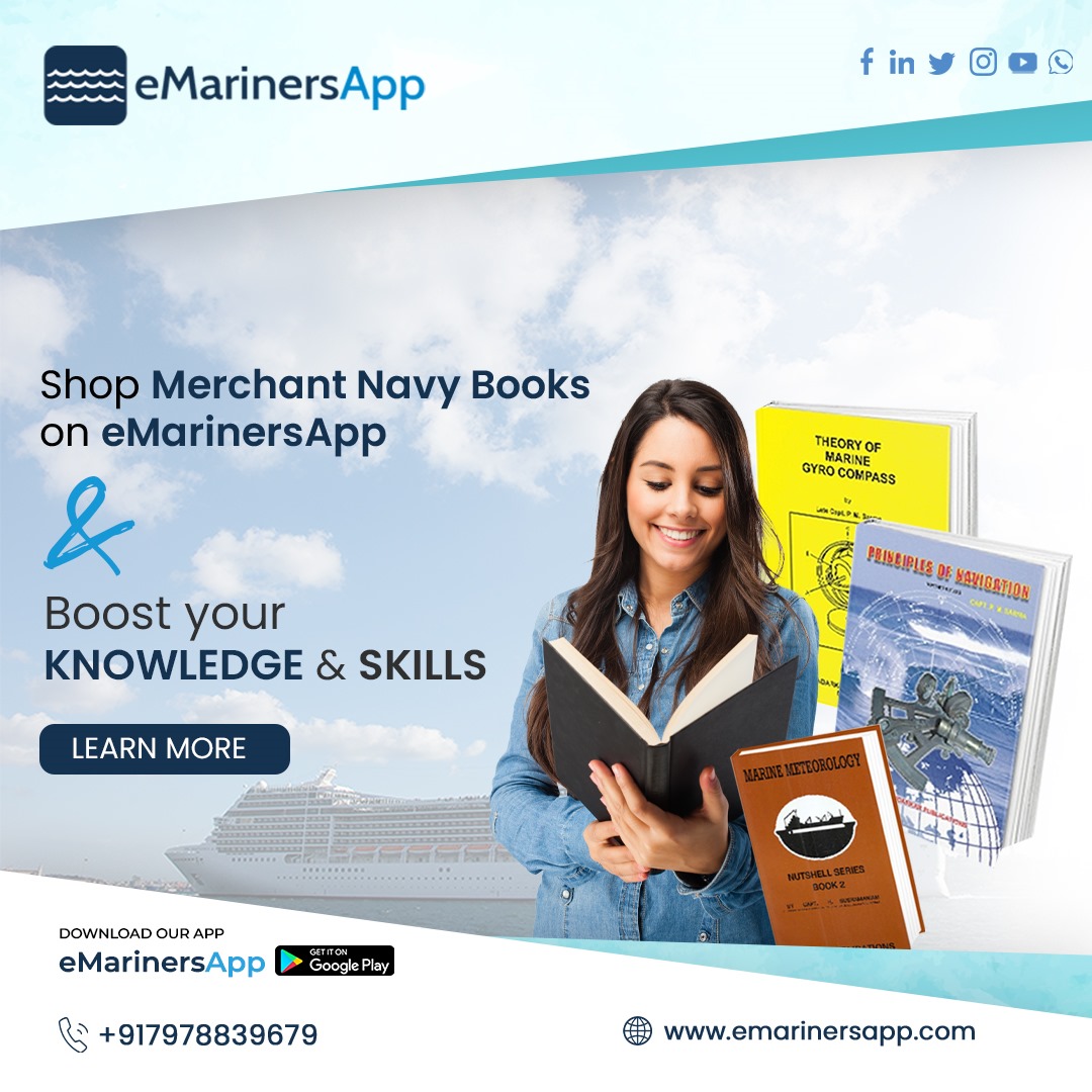 Want to advance your career in the merchant navy? Get the right books from eMarinersApp, the online platform for mariners with 500+ products. Order now at wa.me/c/917978839679

#marineuniform #marinebooks #navybooks #merchantnavybooks #emarinersapp #shipspotting #shipping