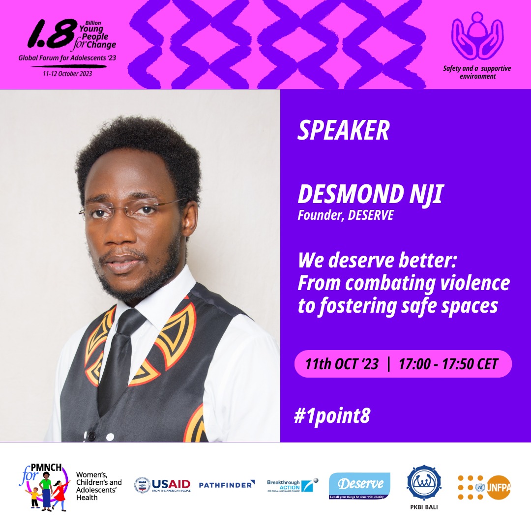 njidesmond's tweet photo. @PMNCH  #1point8 Global Forum 4 Adolescents started 2day on #InternationalDayOfTheGirl. 'Invest in Girls' Rights: Our Leadership, Our Well-being' entails curbing all violence against girls. Join me 2day at 4pm WAT on this session on combating violence &amp; fostering safe spaces. https://t.co/1ETfwr7yYX