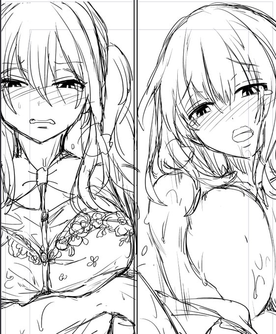 書き下ろし原稿下書き。改めて見たらちょっと顔が変なので直します。 