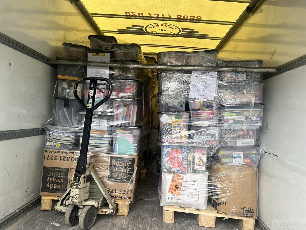 urgentuk's tweet photo. 4 pallets of friendship boxes, baby clothes, medical aid and sundries all on their was to Lviv Ukraine. https://t.co/CxowNqIRWG