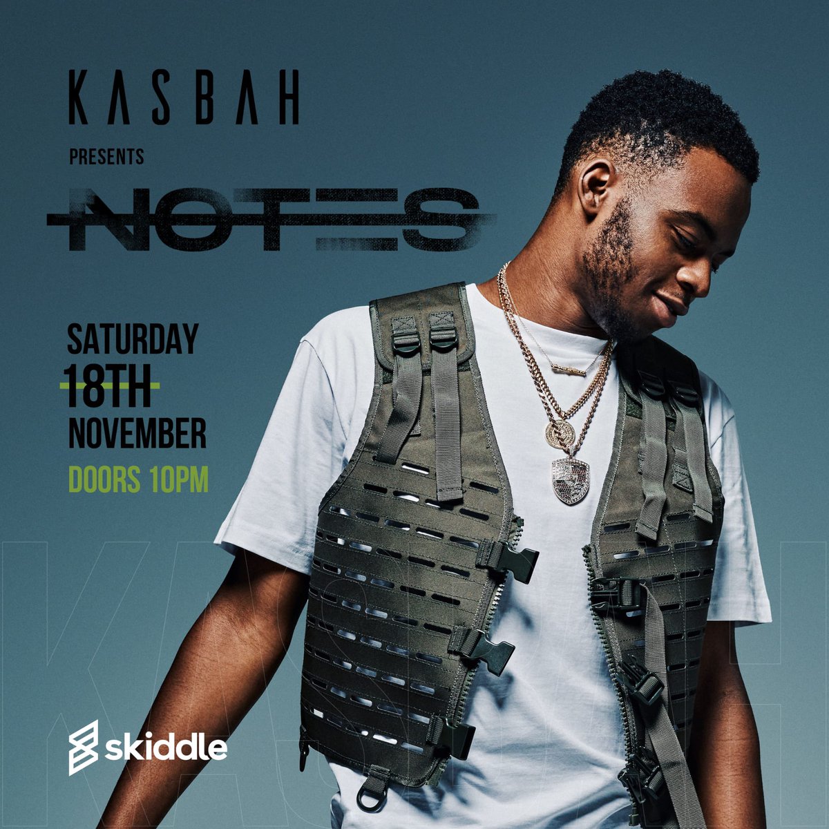 UK rapper Not3s will be performing live at Kasbah on Saturday 18th November 2023❗️

Tickets on sale Friday 13th October at 10am ➡️ skiddle.com/e/36709646