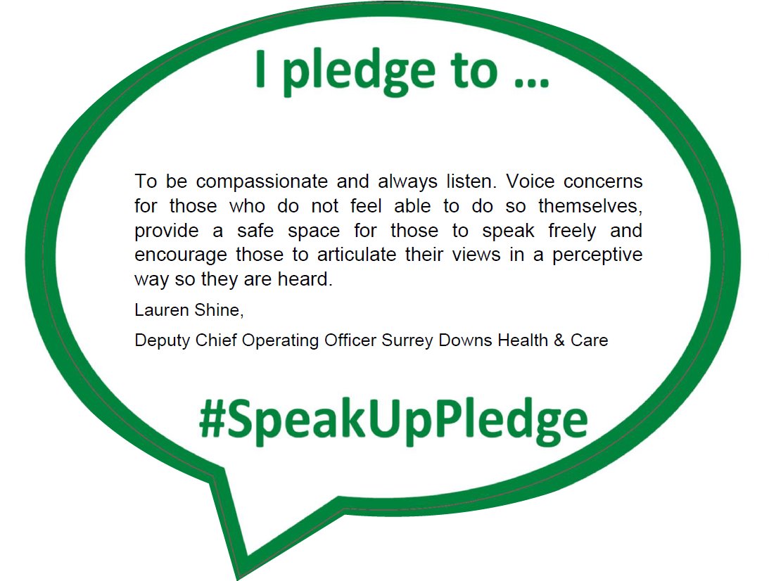 Lauren Shine, Deputy Chief Operating Officer at Surrey Downs Health &amp; Care makes her pledge #SpeakUpPledge