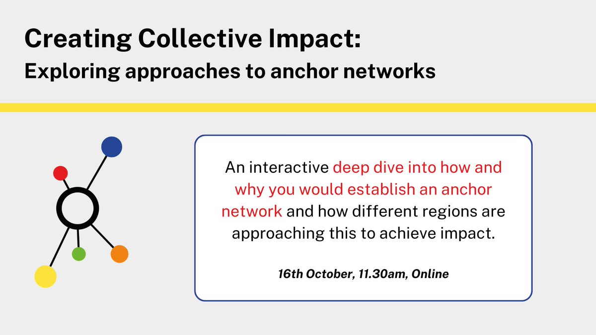 Excited to be facilitating a room for the North West region at this event with @HALN_UK on 16th Oct!

Join us if you are curious about starting an anchor network or eager to network with colleagues in your region!

eventbrite.co.uk/e/creating-col…

#CrossSector #Impact #HealthAnchors #NHS