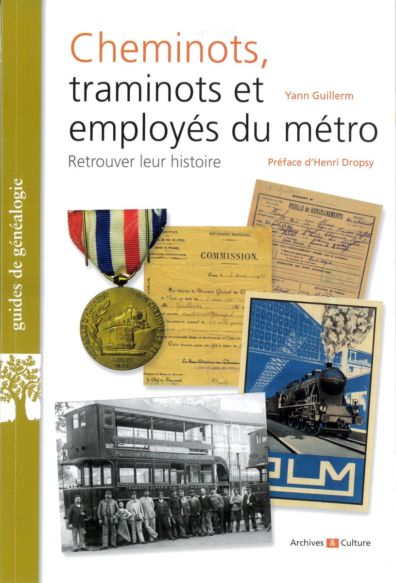 Railsethistoire's tweet photo. 📙 #Cheminots, traminots et employés du métro : retrouver leur #histoire

📝Un ouvrage essentiel pour partir à la recherche d'ancêtres du rail, écrit par deux experts de la généalogie, Henri Dropsy et Yann Guillerm ! 

+ d'infos : contactez le Cercle Généalogique des Cheminots ✅ https://t.co/9QLxABrsZG