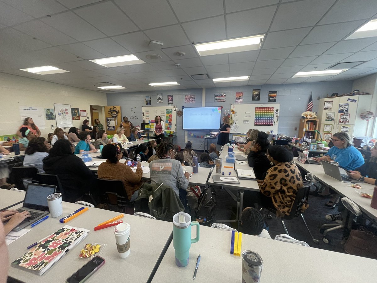 Math manipulative-oh my! Whoah this session needed the MPR. Teachers are in the hallway and the floor! Great job Mrs. Ohmer! <a href="/RichlandTwo/">Richland School District Two</a> #MathCoach #lcelower #districtInservice