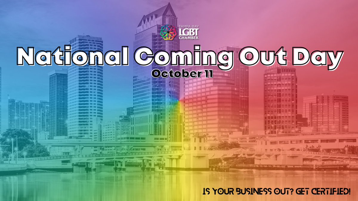 October 11th is National Coming Out Day! Getting certified as an LGBTQ-owned business is one way to come out professionally. There are dozens of Certified LGBTQ Business Enterprises® in the Tampa Bay area. Learn more about certifying your #business: ow.ly/IvOk50PVkyc