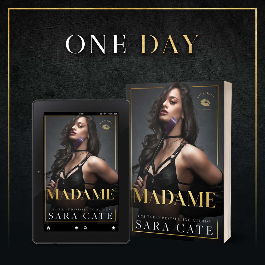 ONE MORE DAY!!

Preorder now and have it on your Kindle at midnight!
💋 PRE-ORDER: geni.us/MadameKindle

#saracate #saracatebooks #saraswickedromance #authorsofig #bdsm #steamy #mffromance #readmoreromance #indieauthor #polyromance #salaciousplayersclub #bookishlove #sexclub