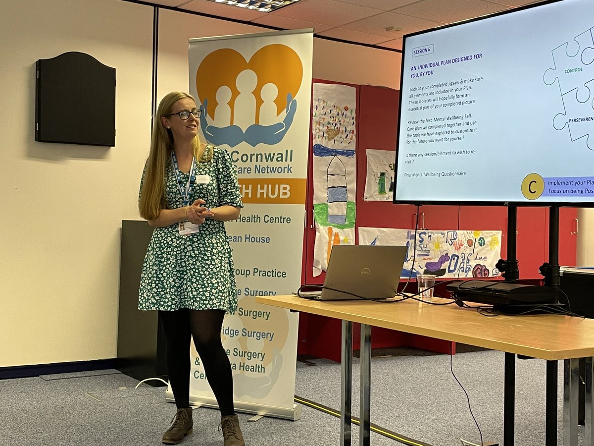NECornwallICA's tweet photo. Caragh and Bev (outside of shot on the right) talk about their work as Mental Health link workers for @EastCornwallPCN https://t.co/q2m1JQIcaO