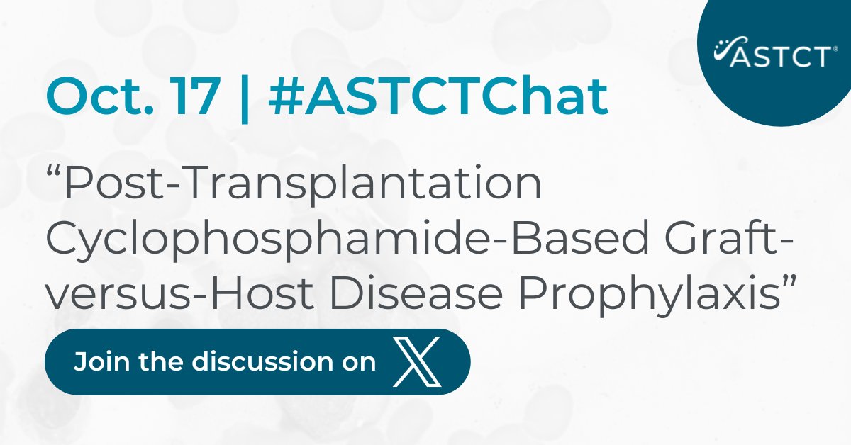 Join ASTCT’s Pharmacy SIG on Oct. 17 for the next #ASTCTChat. Starting at 9 a.m. CT, questions will be posted hourly on X (formerly Twitter) from <a href="/ASTCT/">ASTCT</a>. Read or bookmark the article to prepare: ow.ly/51Iu50PTHmJ