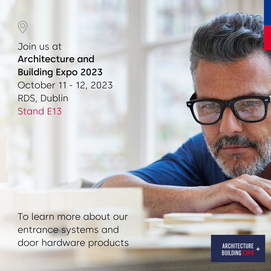 Make the most of your visit to the Architecture and Building Expo 2023 by meeting with our team on Stand E13 to learn more about our entrance systems and door hardware products.