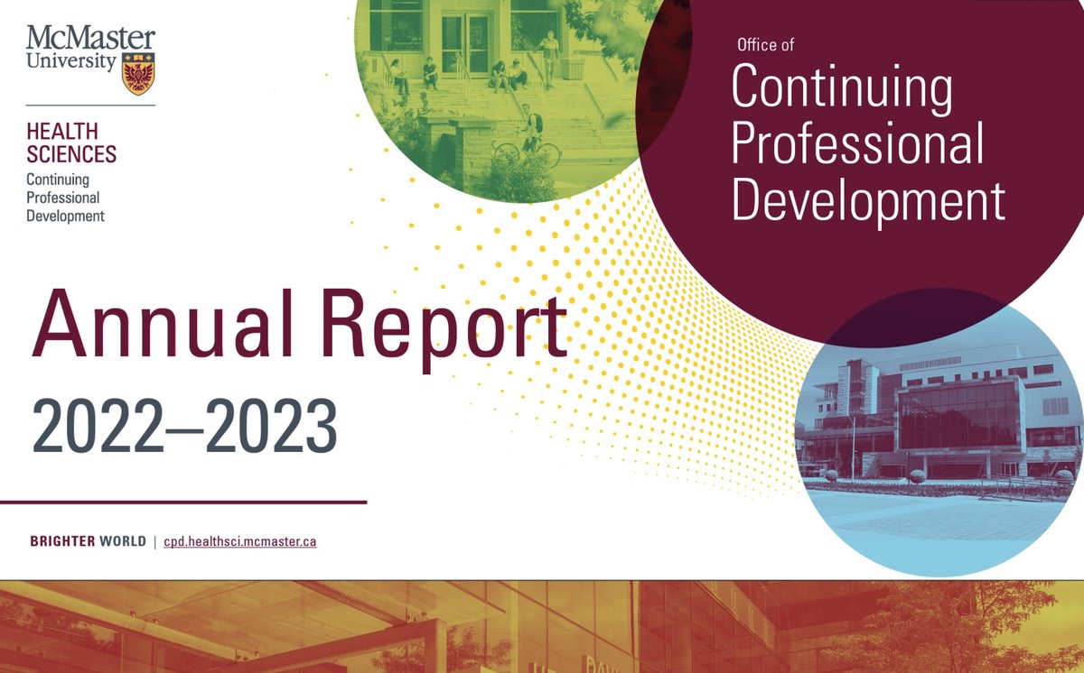In the past academic year, our #MacCPD office hosted 32 events, assisted 10, supported 5,758 health professionals and educators in their ongoing development, and produced 24 podcasts. Many thanks to all contributors! Explore our 2022-2023 #AnnualReport at cpd.healthsci.mcmaster.ca/about/annual_r…