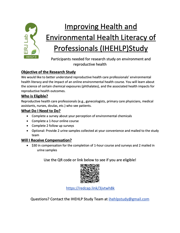 blairwylie's tweet photo. Are you a reproductive health professional looking to learn more about reproductive impact of phthalates found in personal care products, some plastic packaging and contaminating fast food?  If so, check out this learning opportunity from @TJamesTodd_PhD https://t.co/KprsCsPa7W