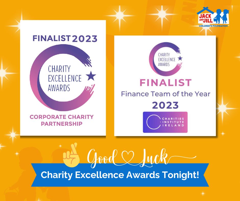 Excitement's in the air! Jack & Jill can't wait for the Charity Excellence Awards 2023! 🏆 Wishing luck to all nominees! 🤞 Our Finance team and @Odlums_Ireland collab are in the running! 🎉 Here's to an incredible night for all! 🌠 #CEA2023 #SupportLocal