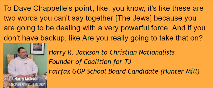 v_theclash's tweet photo. Mike Ginsberg ignores his candidate's blatant antisemitic while pointing the fingers at others. 
Why does he continue to endorse #HarryJackson after Harry spent 3 HOURS enlisting Christian Nationalists in his war against #FairfaxParents and churches.
https://t.co/Y3mHh5vt0C https://t.co/uEtrNzCH8f