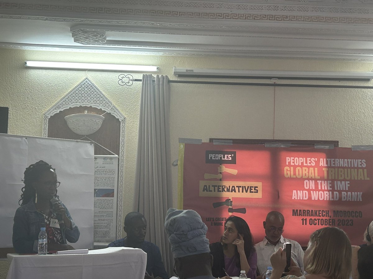 Emilia Reyes (@emilia_equidad) on Twitter photo Faith Lumonya with <a href="/amwaafrika/">Akina Mama wa Afrika</a> delivering a testimony of the harmful impact of a project funded by IFC in Uganda: ecological balance lost, cheapening value of land, explotation of women’s and labor rights. <a href="/Bhumika820/">Bhumika Muchhala</a> At the People’s Alternatives #GlobalTribunalOnTheIMFAndWB Faith Lumonya with <a href="/amwaafrika/">Akina Mama wa Afrika</a> delivering a testimony of the harmful impact of a project funded by IFC in Uganda: ecological balance lost, cheapening value of land, explotation of women’s and labor rights. <a href="/Bhumika820/">Bhumika Muchhala</a> At the People’s Alternatives #GlobalTribunalOnTheIMFAndWB