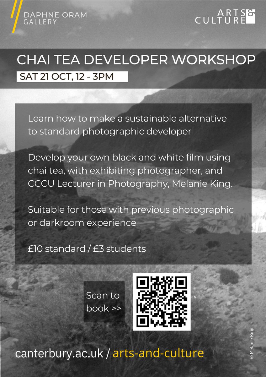 Calling analogue photographers!

You have the chance to learn this sustainable alternative to standard photographic developer.

It's not for beginners, you need darkroom experience and your own black and white film ready to develop, but what a fantastic technique to learn!