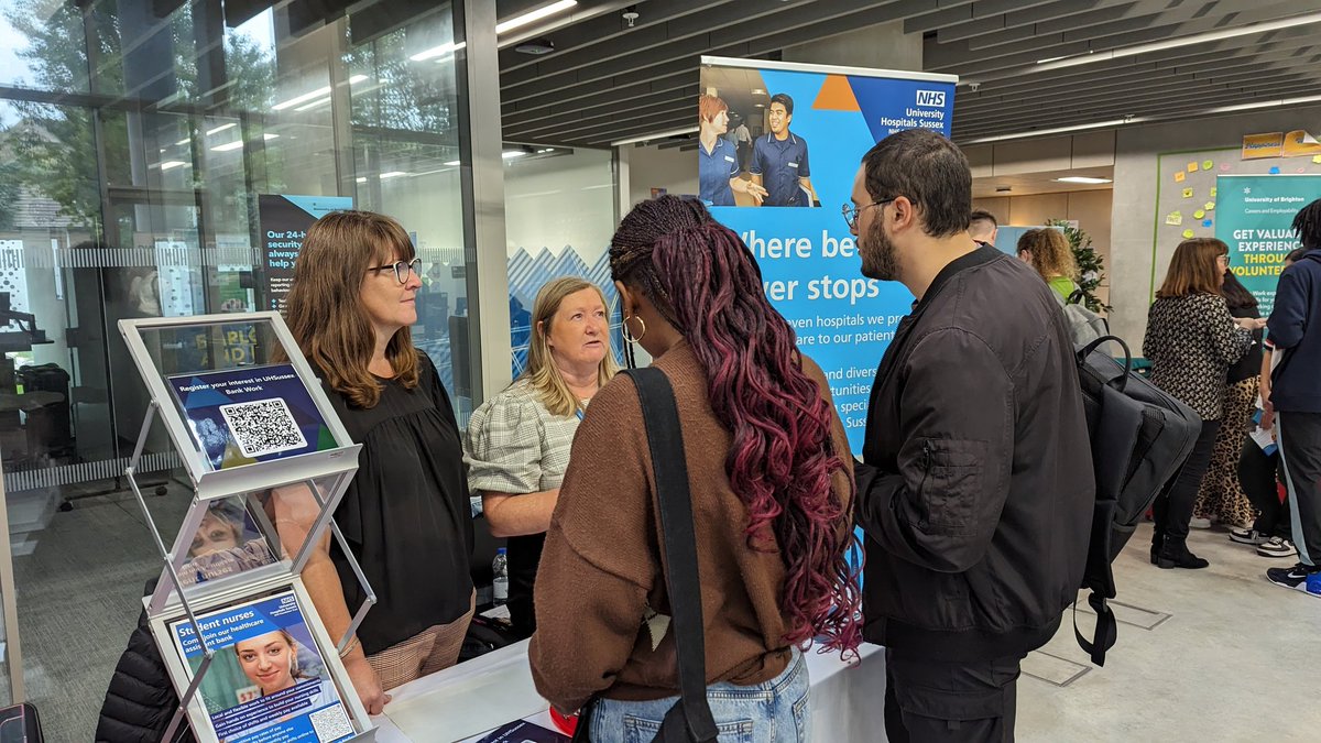 Birth_Walker's tweet photo. Uhsussex temporary staffing at the Brighton University part time jobs and volunteering fair, come along and say hi 👋 https://t.co/AFDQt2Fvq8