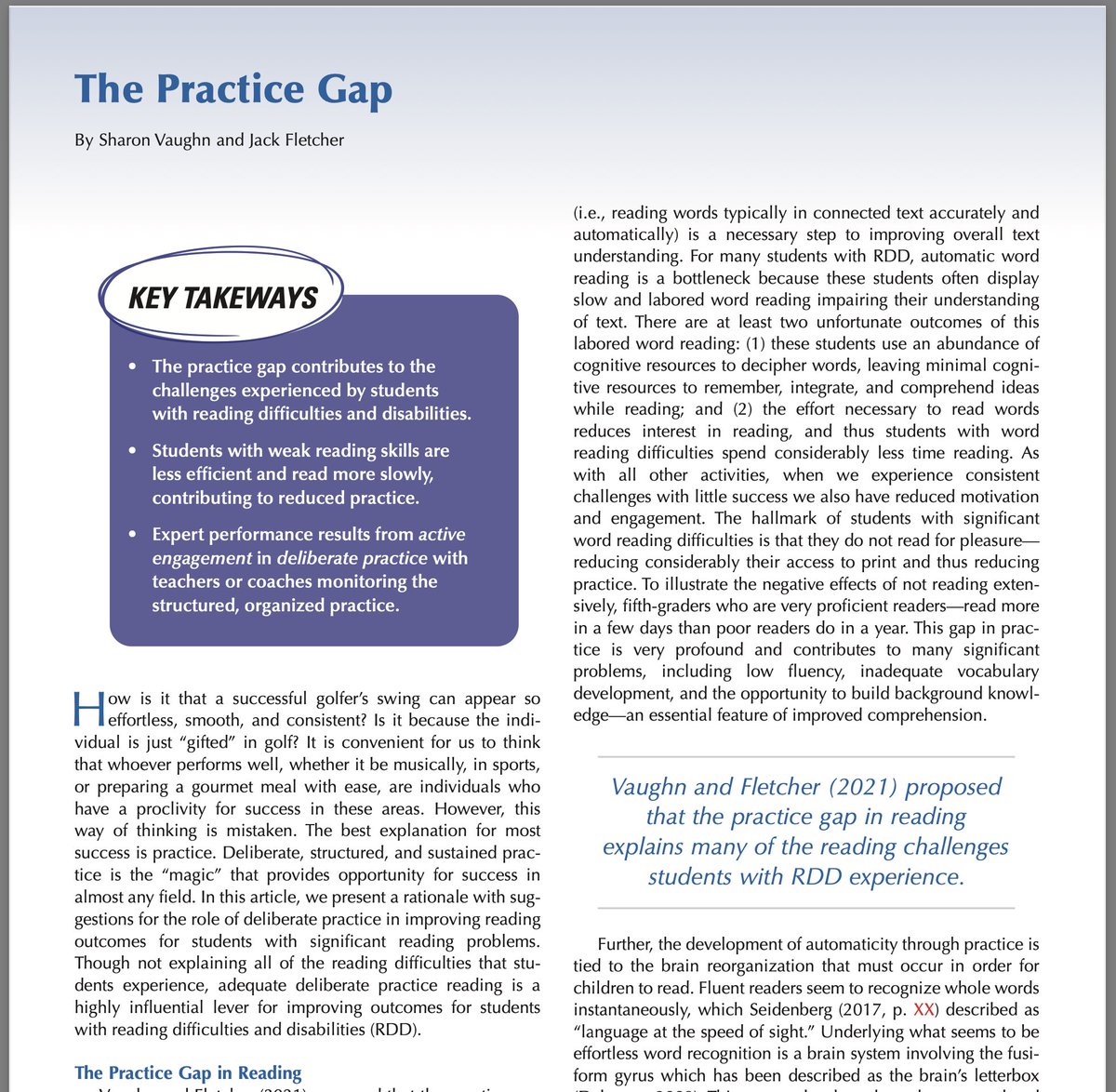 tiffany_peltier's tweet photo. 🔥An exceptional article for teachers on "The Practice Gap" by Drs Vaughn &amp; Fletcher--with practical takeaways on reducing the practice gap by increasing the number of deliberate practice opportunities.

https://t.co/2szzqsFs60 @DyslexiaIDA @MCPER_EDU https://t.co/LxyGGk9ViD
