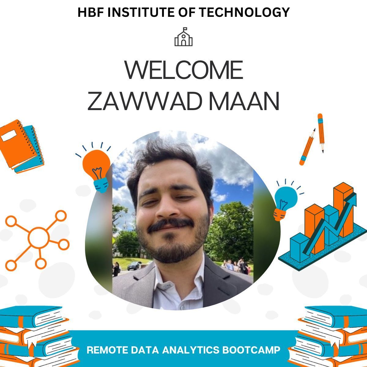 hbfinstitute's tweet photo. 🎓 Welcome, Zawwad Maan, a Williams College graduate, to the HBF Institute of Technology's Data Analyst Bootcamp! 🚀 Let's dive into the world of data analytics, hone your skills, and build a stellar portfolio. 📈 Congratulations on this bold career move! 🌟 #DataAnalytics #Jobs https://t.co/Cp1CkDROJC