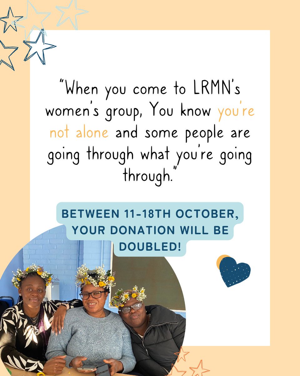 You are not alone when you come to the women's group. Help us continue offering this invaluable space for our community🌟 donate.biggive.org/campaign/a0569…