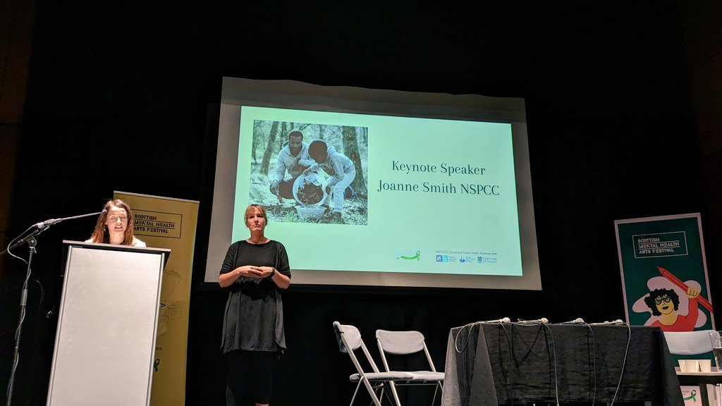 It's estimated 15% of mums in Scotland experience mental health issues during the Perinatal period. So says Joanne Smith from @NSPCC_Scotland at today's @MH_arts @mentalhealth event.