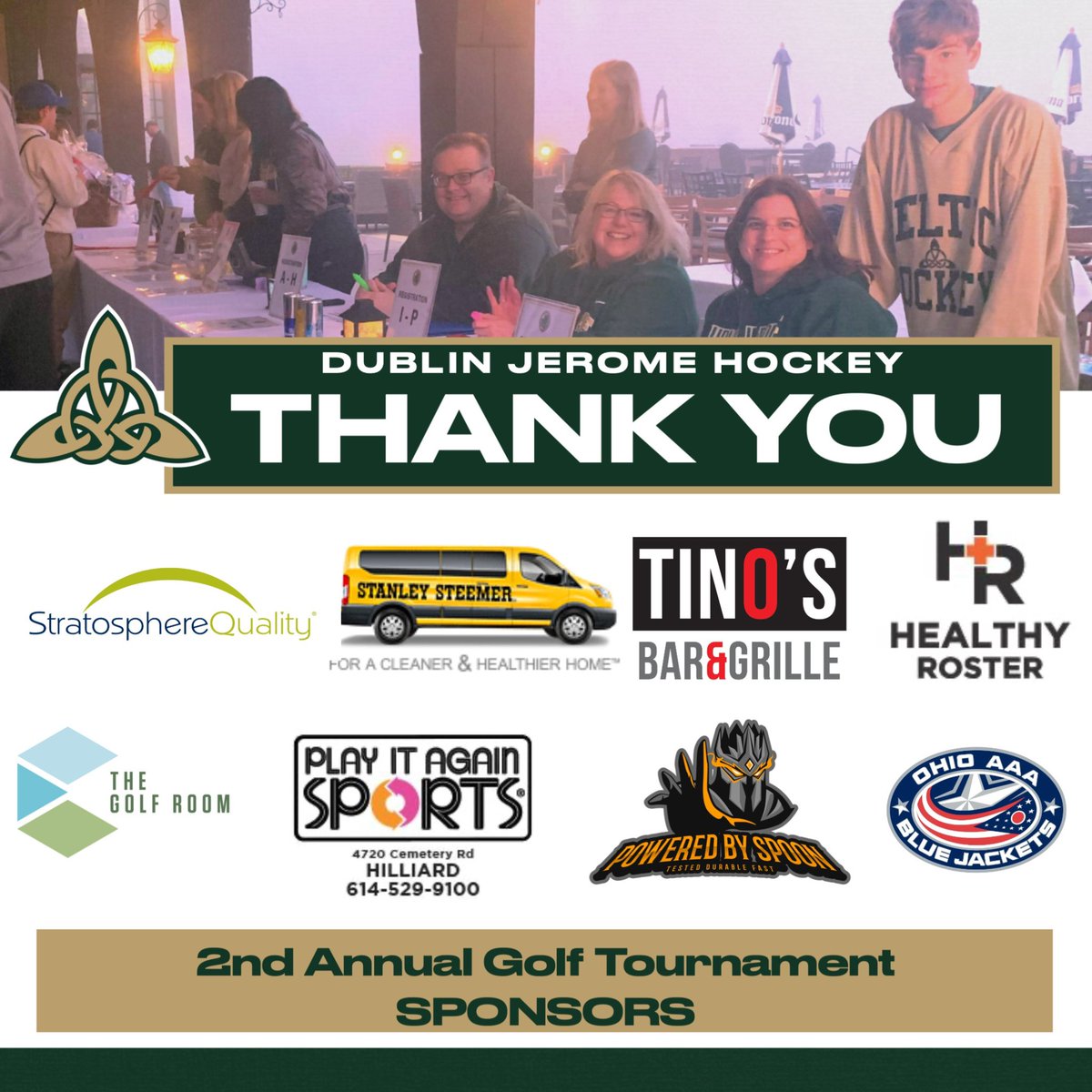 We are so thankful for all of our sponsors for our 2nd Annual Jerome Hockey Golf tournament!