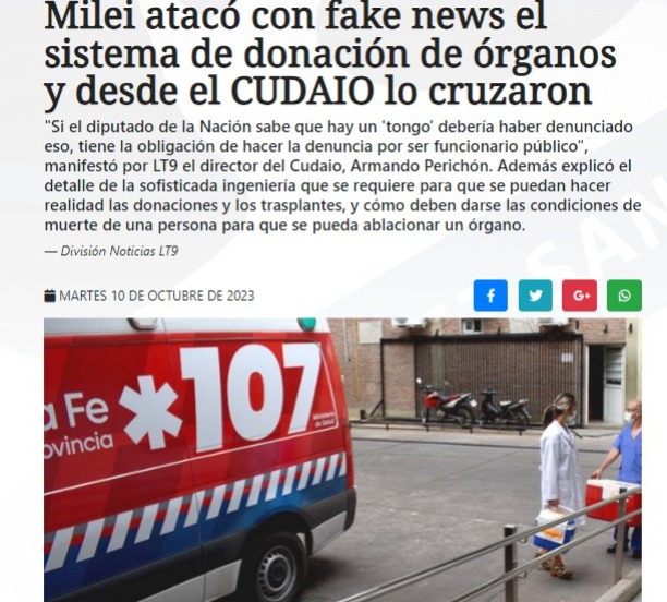 Sólo 4 de cada 1000 personas fallecen en condiciones de ser donantes de órganos.
acortar.link/9XZGFU  
<a href="/lt9lider/">LT9 - La Nueva Nueve 🎙️</a>