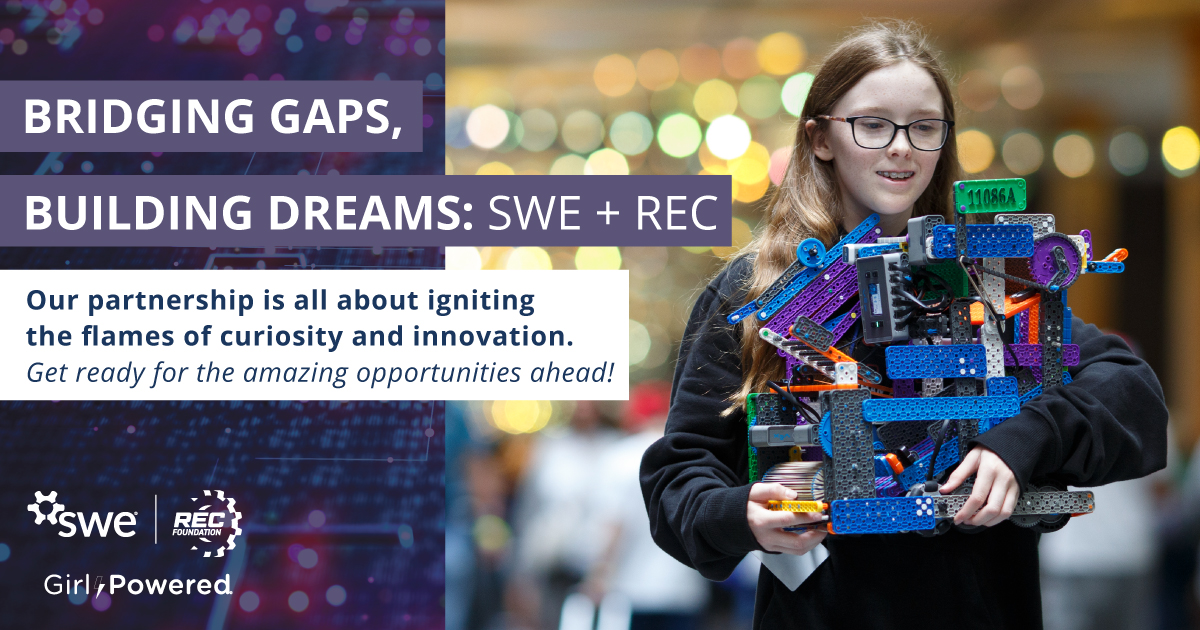 SWENext's tweet image. We're delighted to share that the @REC_Foundation and @SWETalk have entered into a formal partnership to offer girls greater access to hands-on learning, mentorship, scholarships, and workforce opportunities in #robotics & drone programming!