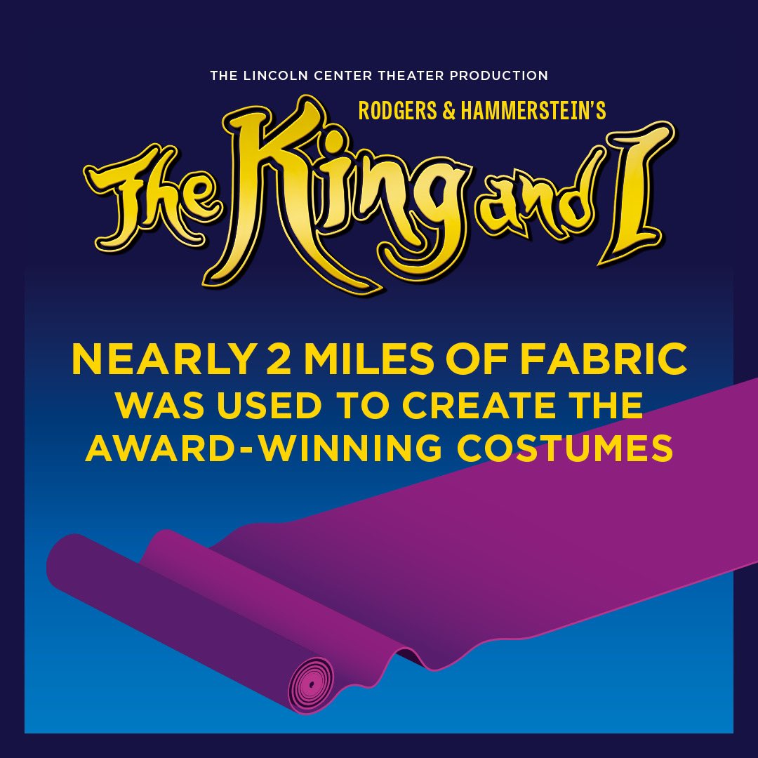 Costume designer Irene Sharaff won #TheKingandI a TONY-AWARD for Best Costume Design, and nearly 2 miles of fabric was used to create them! ✨ #TheKingandI 'LOOKS AND SOUNDS RAVISHING' The Telegraph and you don’t want to miss it! Book now 🎟️